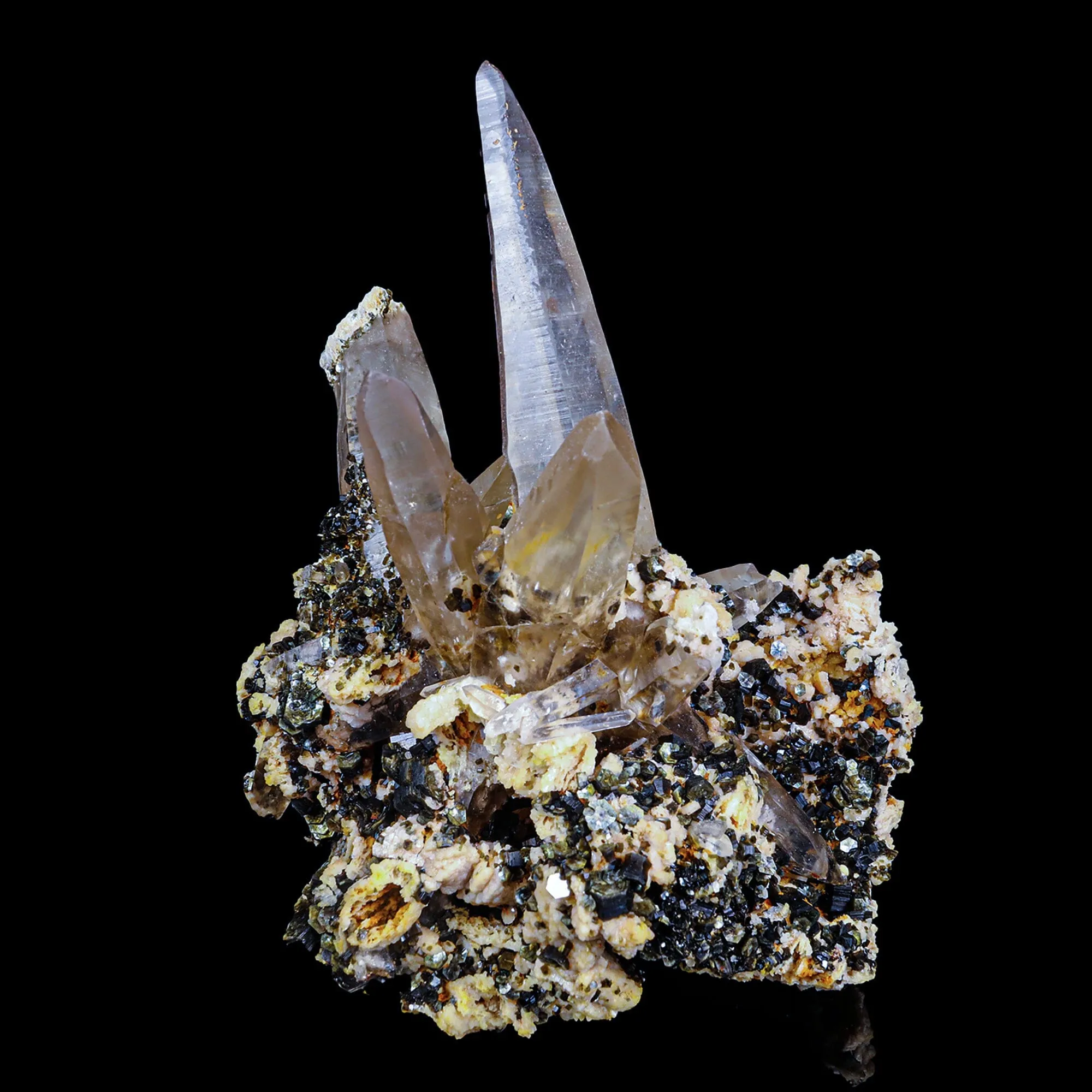 Quartz Spear with Rare Hexagon Mica with Feldspar Natural Mineral Specimen - image 3