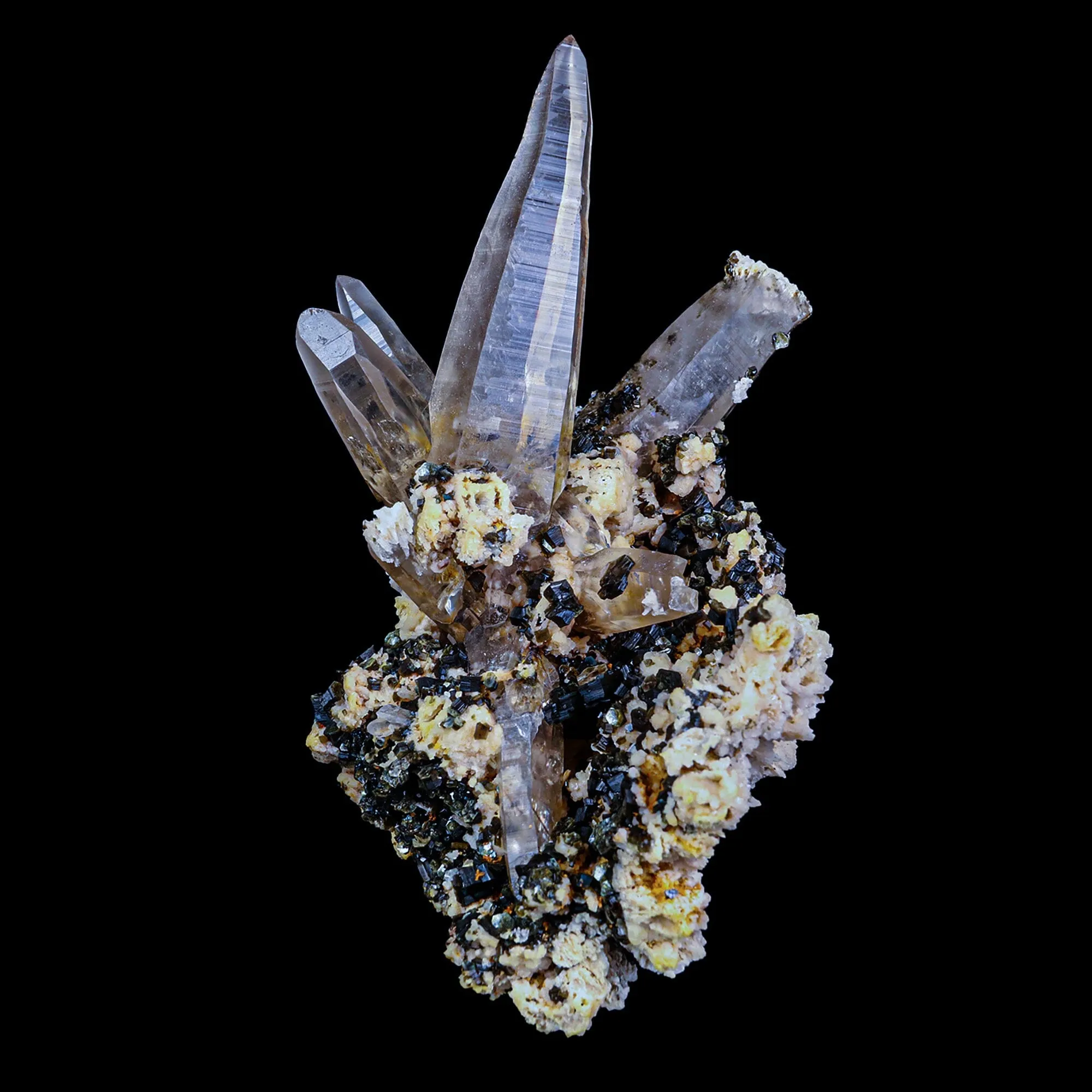 Quartz Spear with Rare Hexagon Mica with Feldspar Natural Mineral Specimen - image 2