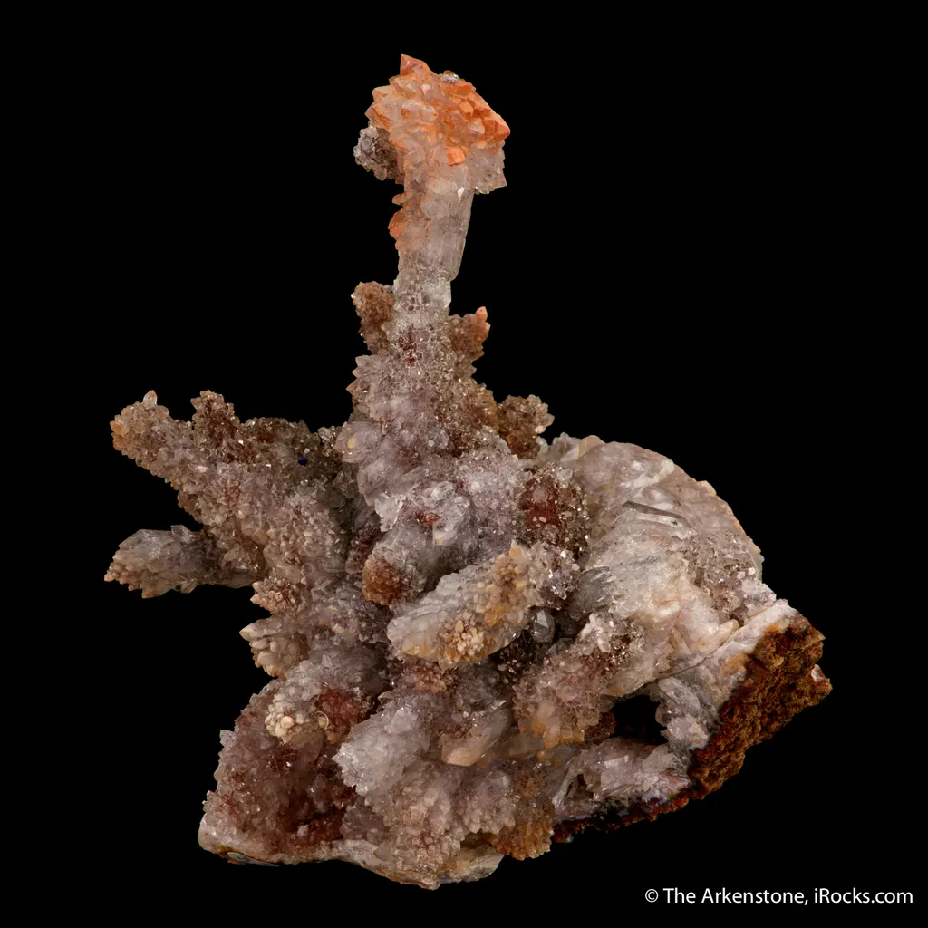Quartz Stalactite on Quartz with Hematite - image 2
