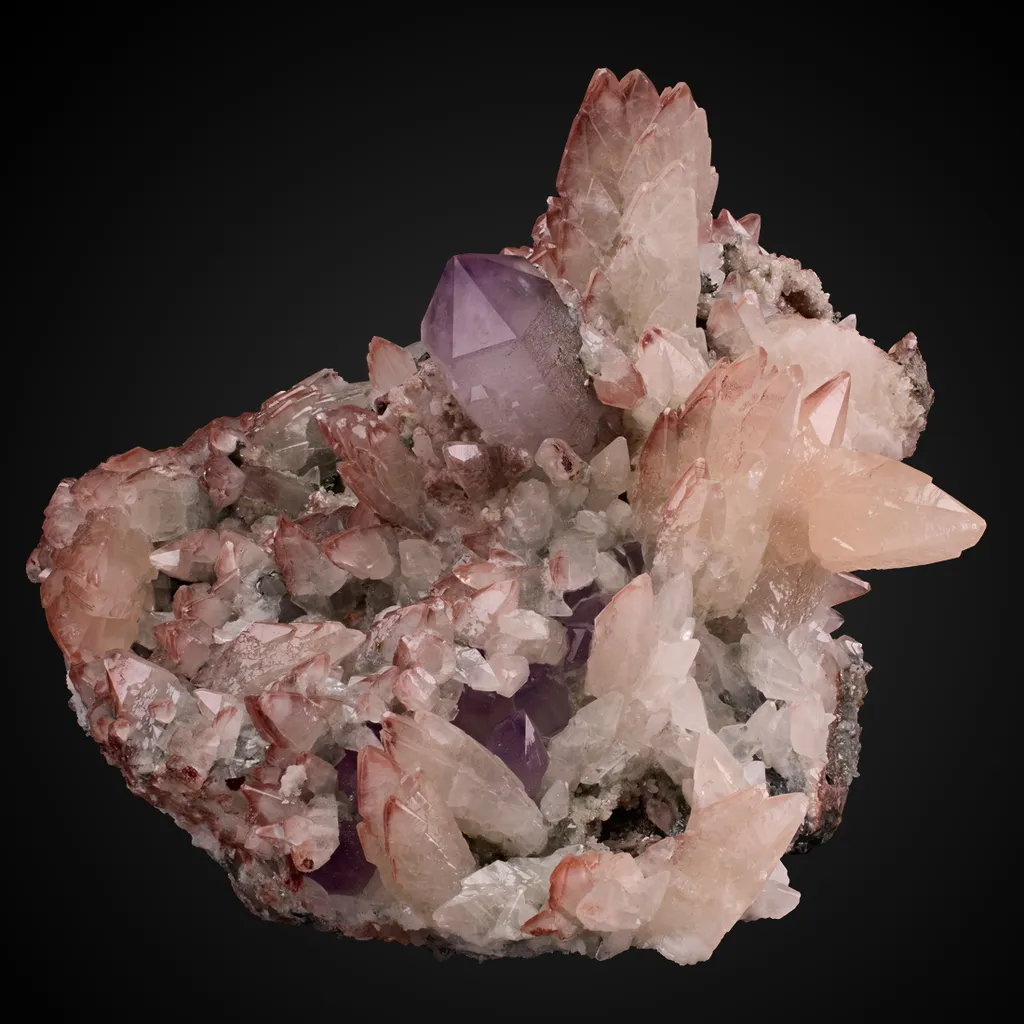 Quartz v. Amethyst, Calcite image