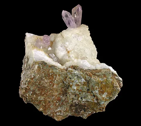 Quartz (Var: Amethyst), Calcite - image 3