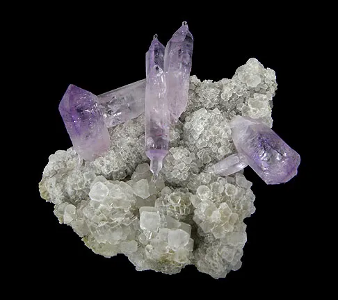 Quartz (Var: Amethyst), Calcite image