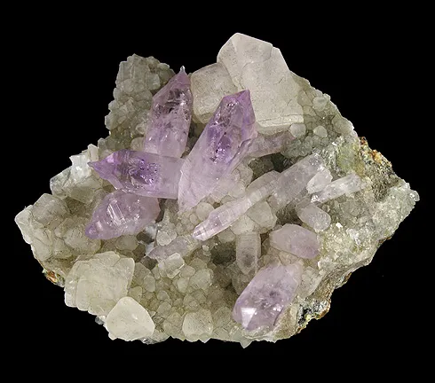 Quartz (Var: Amethyst), Calcite - image 5