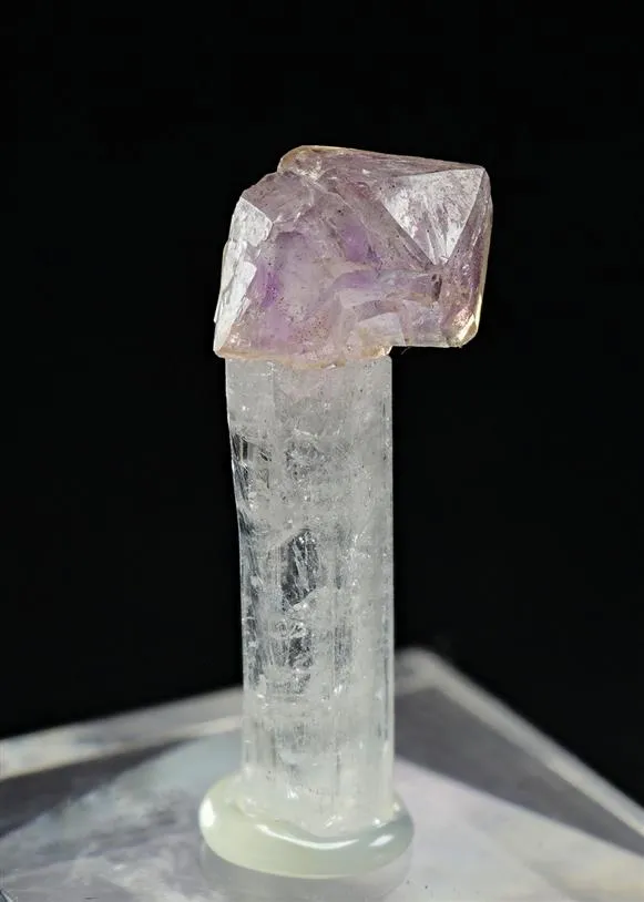 Quartz var. Amethyst on Danburite - image 1