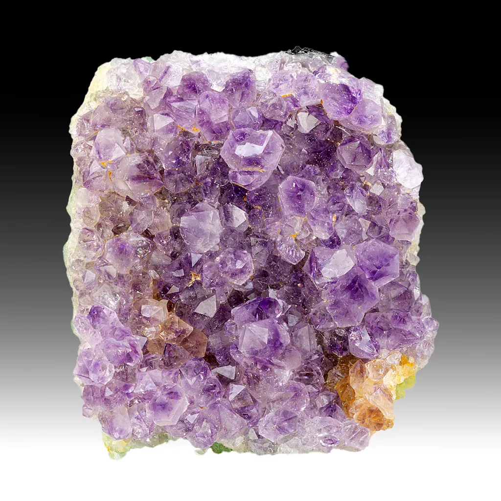 Quartz var. Amethyst on Fluorite image