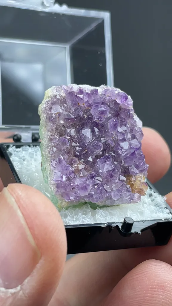 Quartz var. Amethyst on Fluorite - image 2
