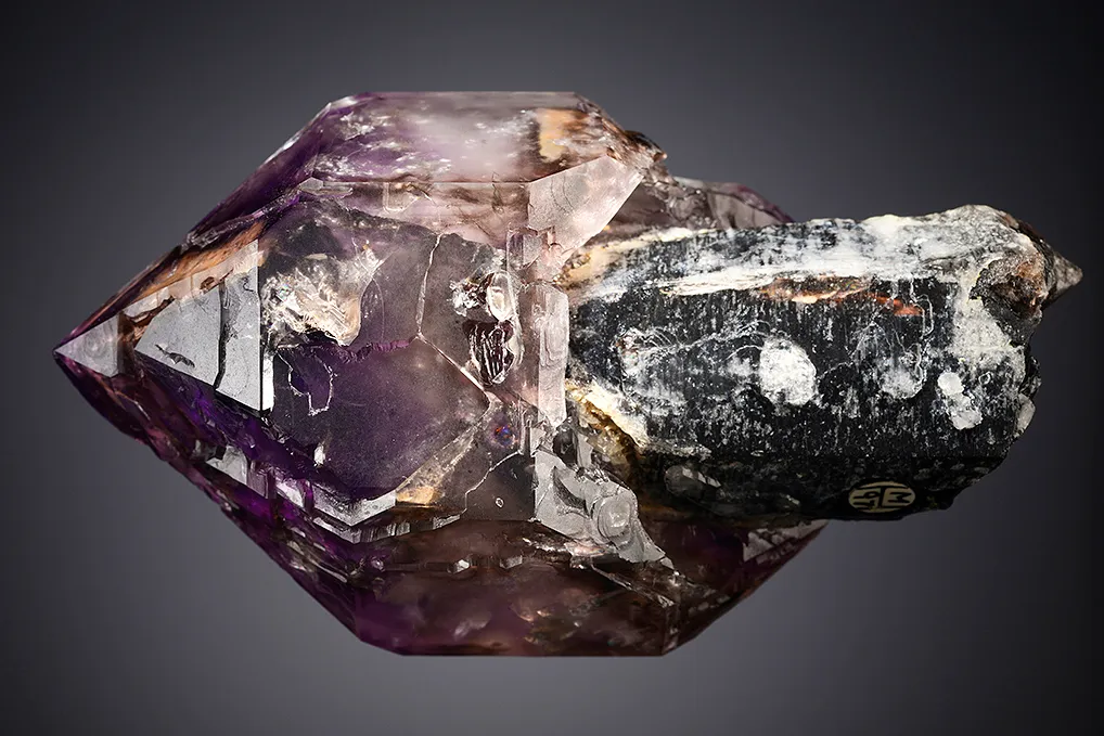 Quartz var. Amethyst on Quartz var. Smoky - image 3