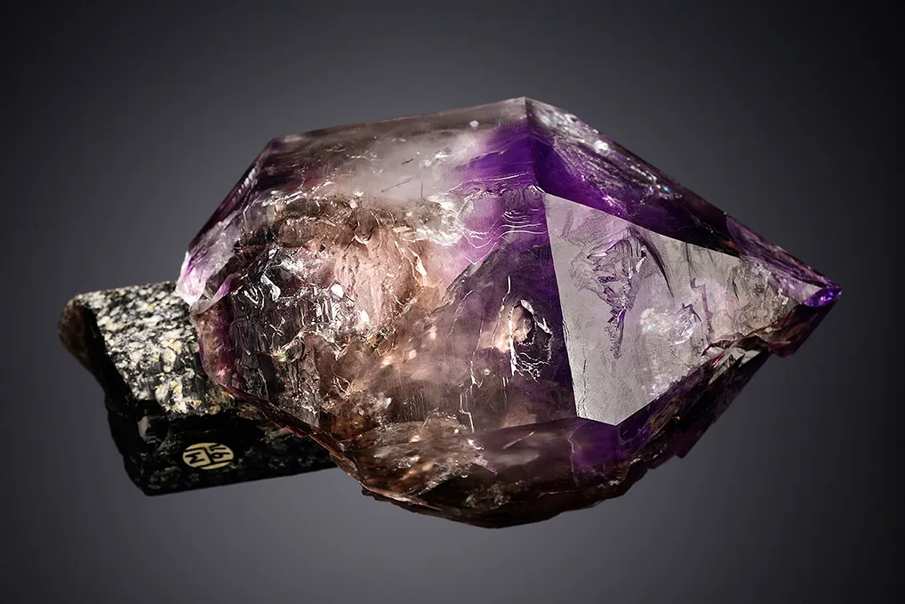 Quartz var. Amethyst on Quartz var. Smoky - image 4