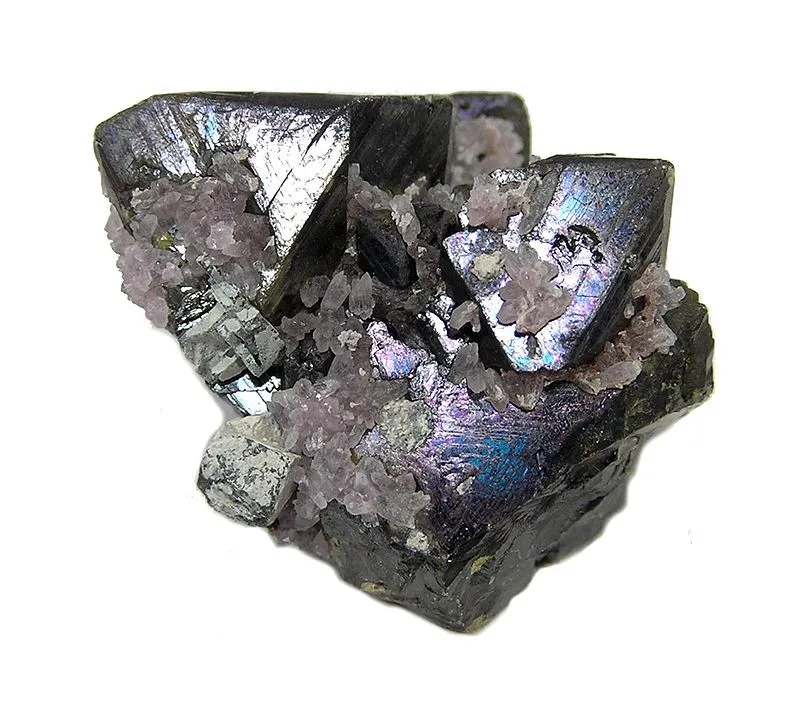 Quartz (Var: Amethyst), Sphalerite image
