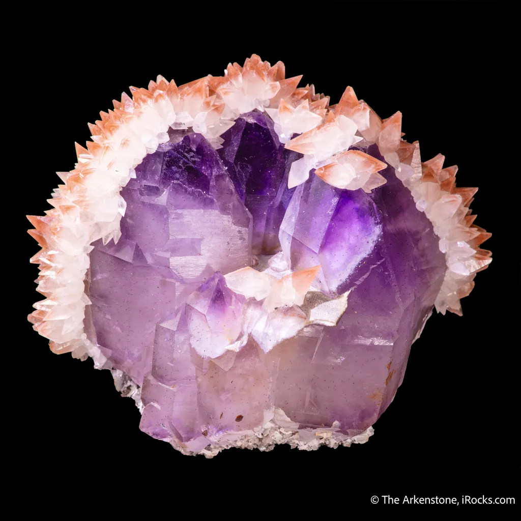 Quartz var. Amethyst with Calcite image