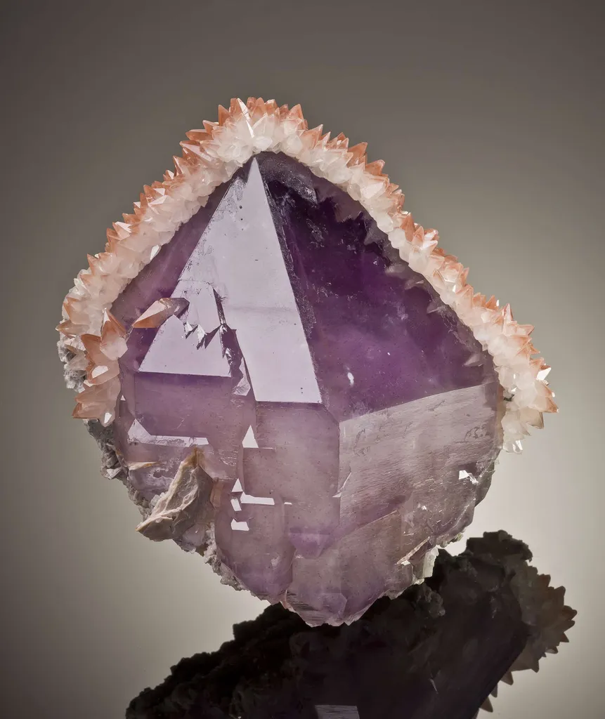 Quartz Var Amethyst With Calcite - image 2