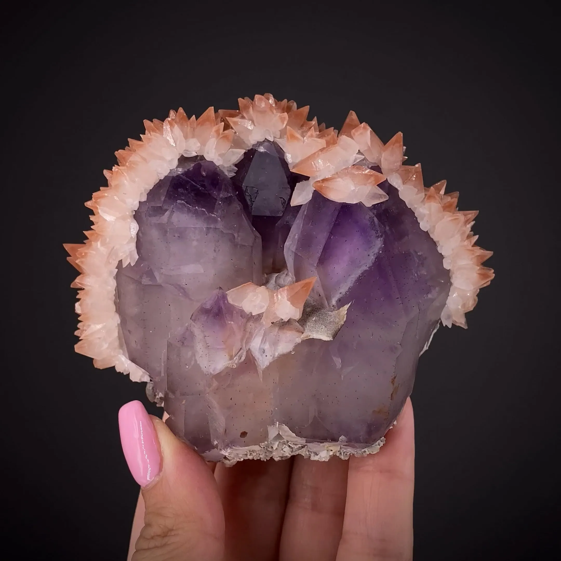 Quartz var. Amethyst with Calcite - image 2