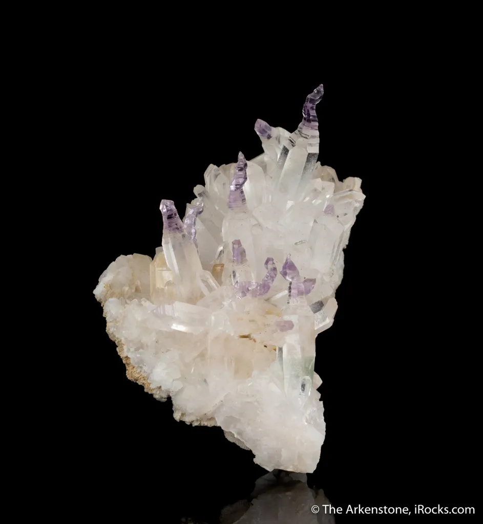 Quartz var. Amethyst with reverse scepters image