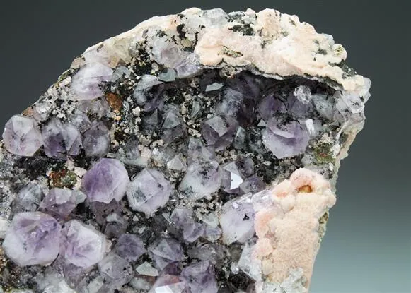 Quartz var. Amethyst with Rhodochrosite - image 1