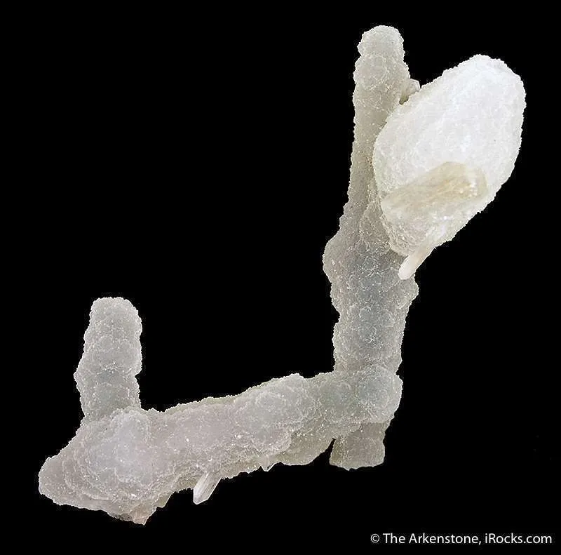 Quartz Var. Chalcedony Ps. Calcite on Chalcedony Stalactites image