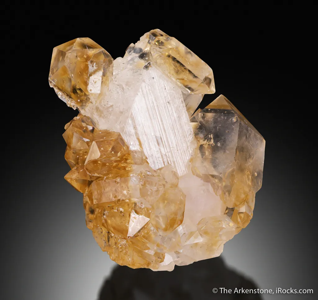 Quartz var. Citrine on Danburite image