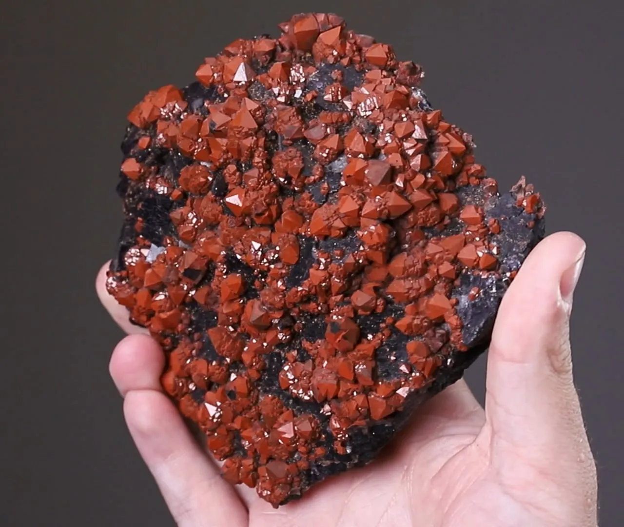 Quartz var. EISENKIESEL on Fluorite - image 2