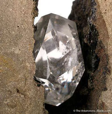 Quartz Var. "Herkimer Diamond," in Dolomite - image 3