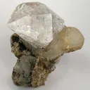 Quartz Var. Herkimer Diamond on Calcite - image 1