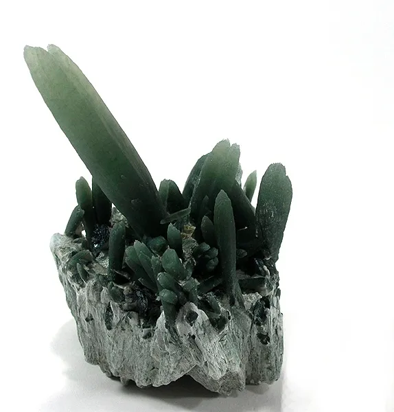 Quartz (Var: Prase), Hedenbergite image