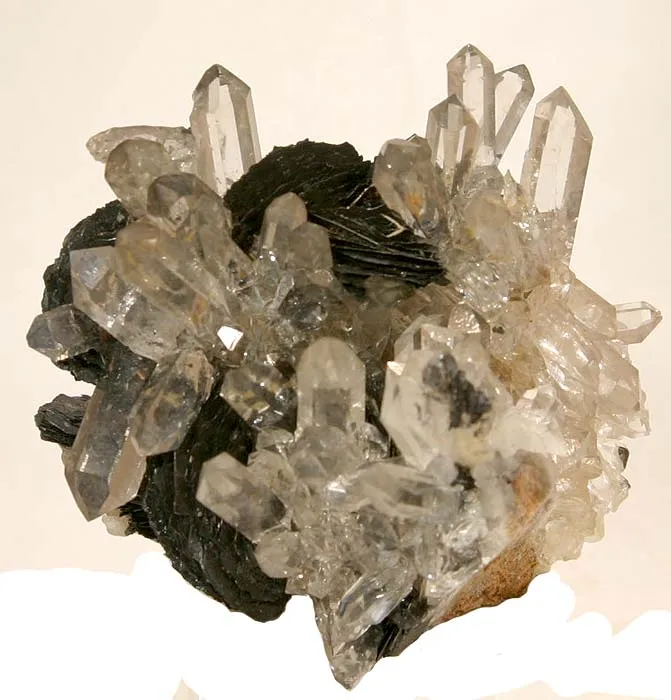 Quartz (Var: Rock Crystal), Hematite image