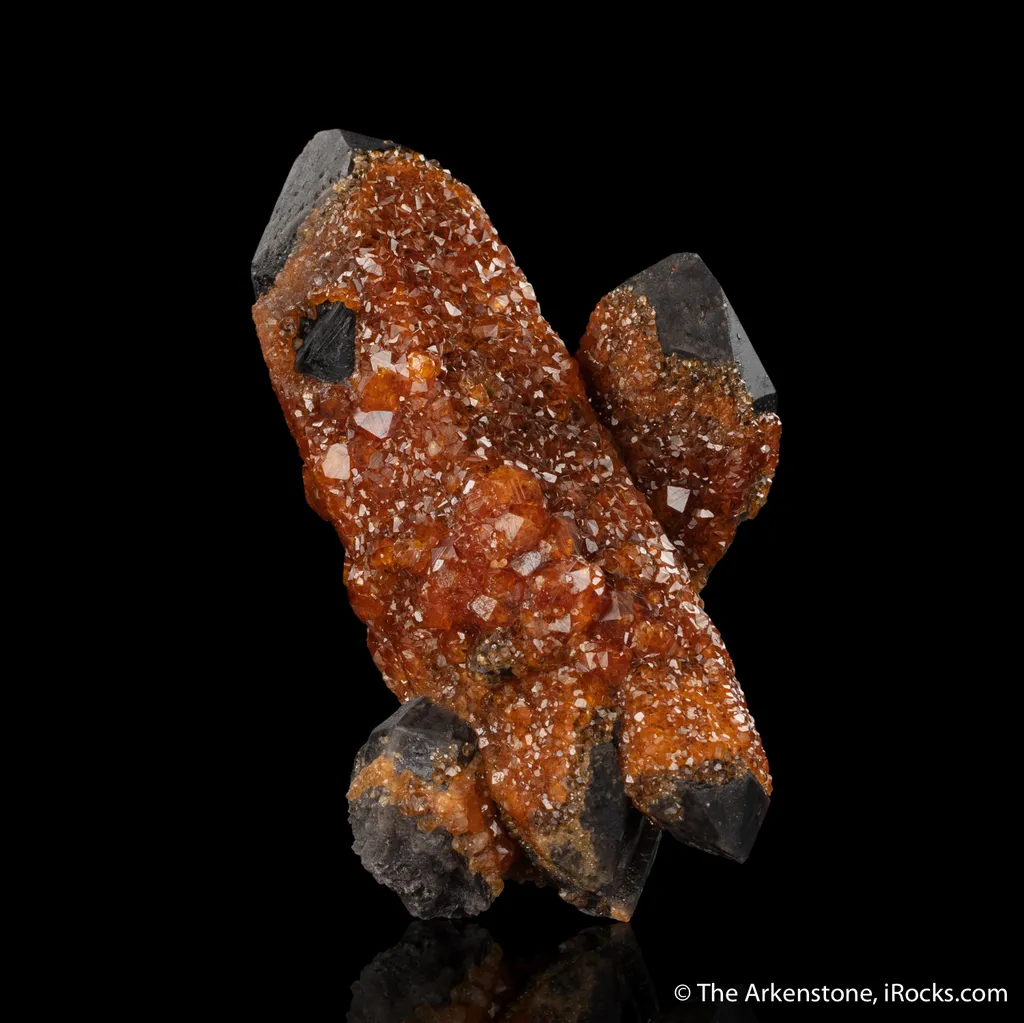 Quartz var. Smoky and Spessartine image