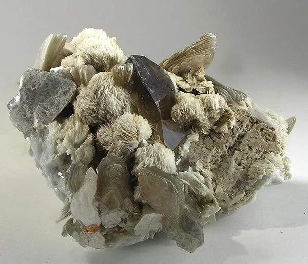 Quartz (Var: Smoky Quartz), Albite, Muscovite image
