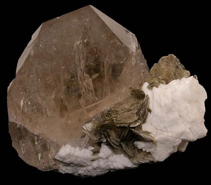 Quartz (Var: Smoky Quartz), Albite, Muscovite image