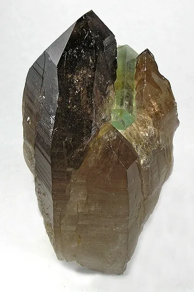 Quartz (Var: Smoky Quartz), Beryl (Var: Aquamarine) image
