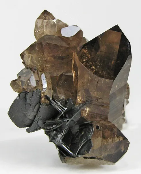 Quartz (Var: Smoky Quartz), Hematite image