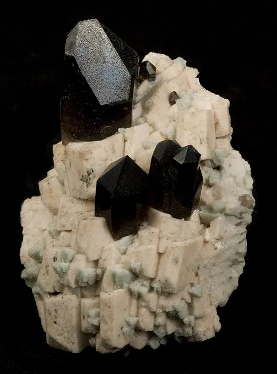 Quartz (Var: Smoky Quartz), Microcline, Albite image