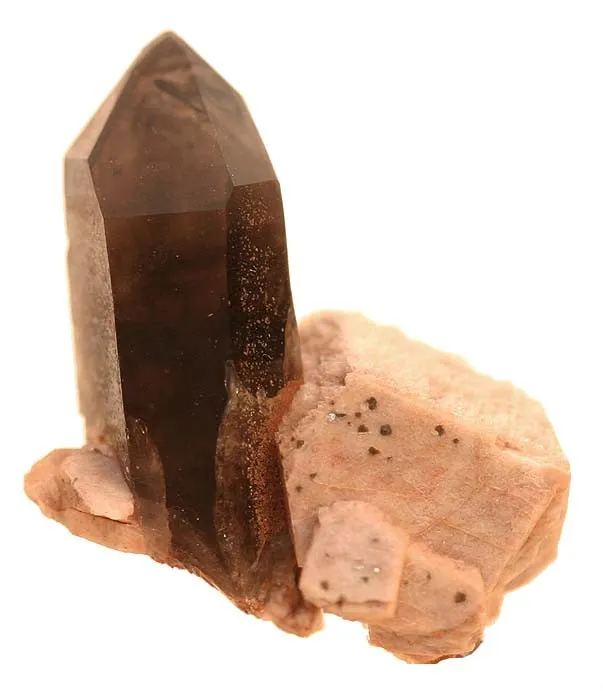 Quartz (Var: Smoky Quartz), Microcline image