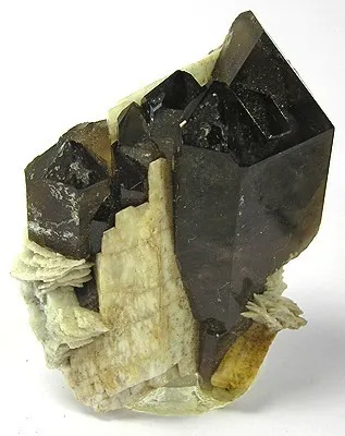 Quartz (Var: Smoky Quartz), Microcline image