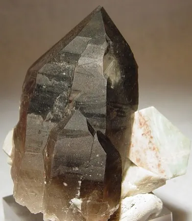 Quartz (Var: Smoky Quartz), Microcline (Var: Amazonite) image