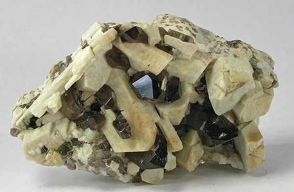 Quartz (Var: Smoky Quartz), Orthoclase image