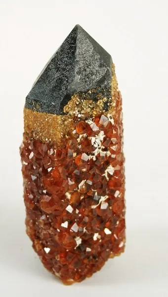 Quartz (Var: Smoky Quartz), Spessartine - image 1