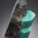 Quartz var. Smoky with Microcline var. Amazonite - image 1