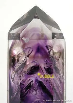 Quartz With Amethyst Phantoms and Large Water Bubble - image 2
