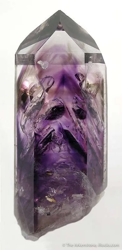 Quartz With Amethyst Phantoms and Large Water Bubble image