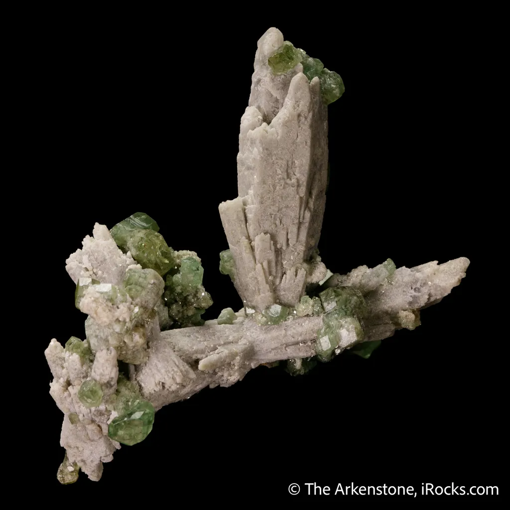 Quartz with Andradite var. Demantoid (Garnet) - image 4