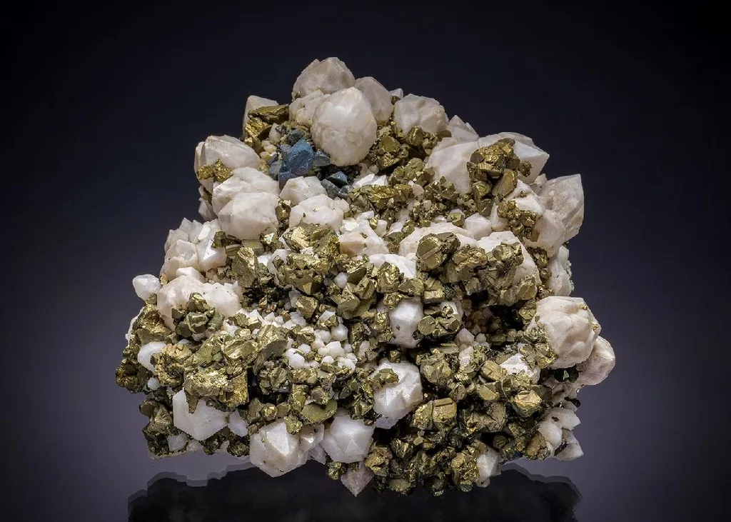 Quartz with Bornite and Chalcopyrite image