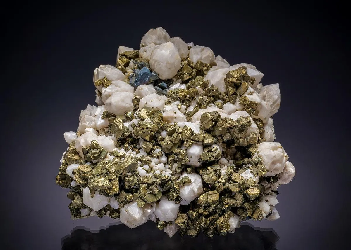 Quartz with Bornite and Chalcopyrite - image 1