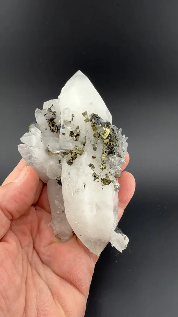 Quartz with Chalcopyrite, Galena image