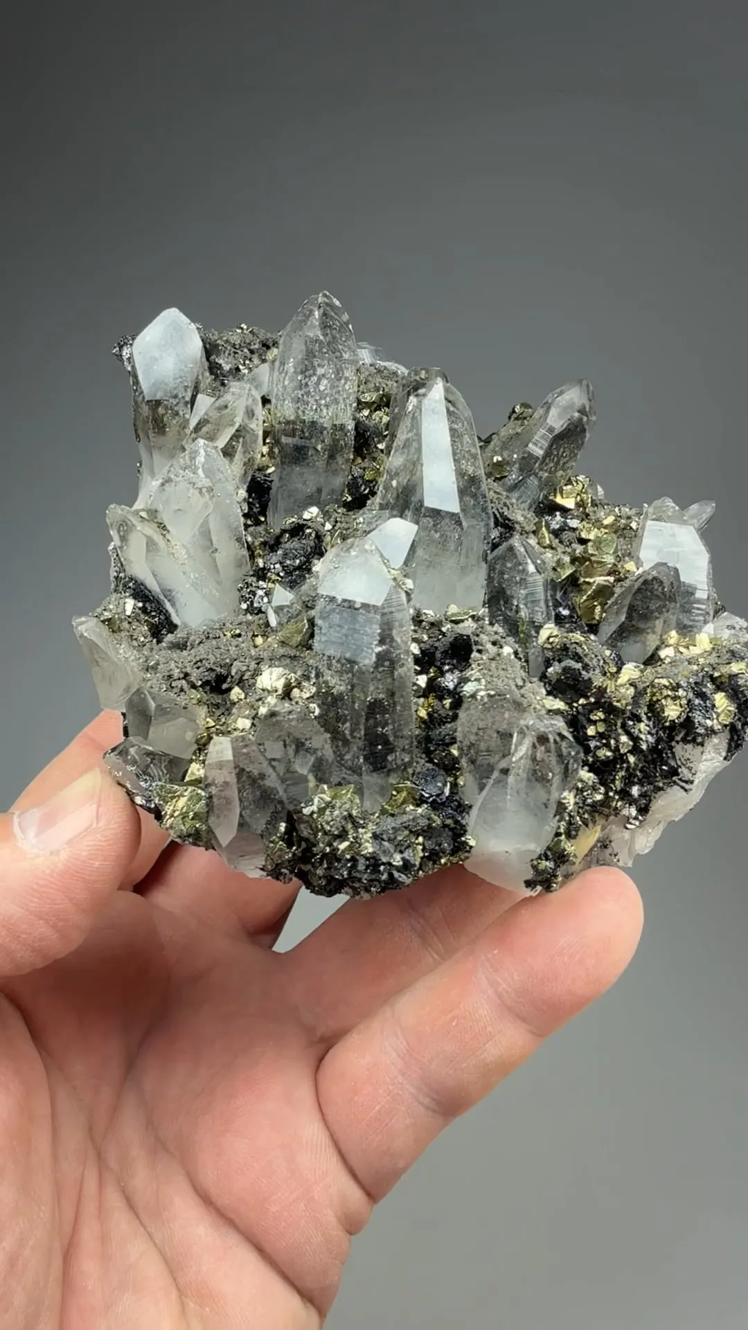 Quartz with Chalcopyrite, Sphalerite, Boulangerite - image 2