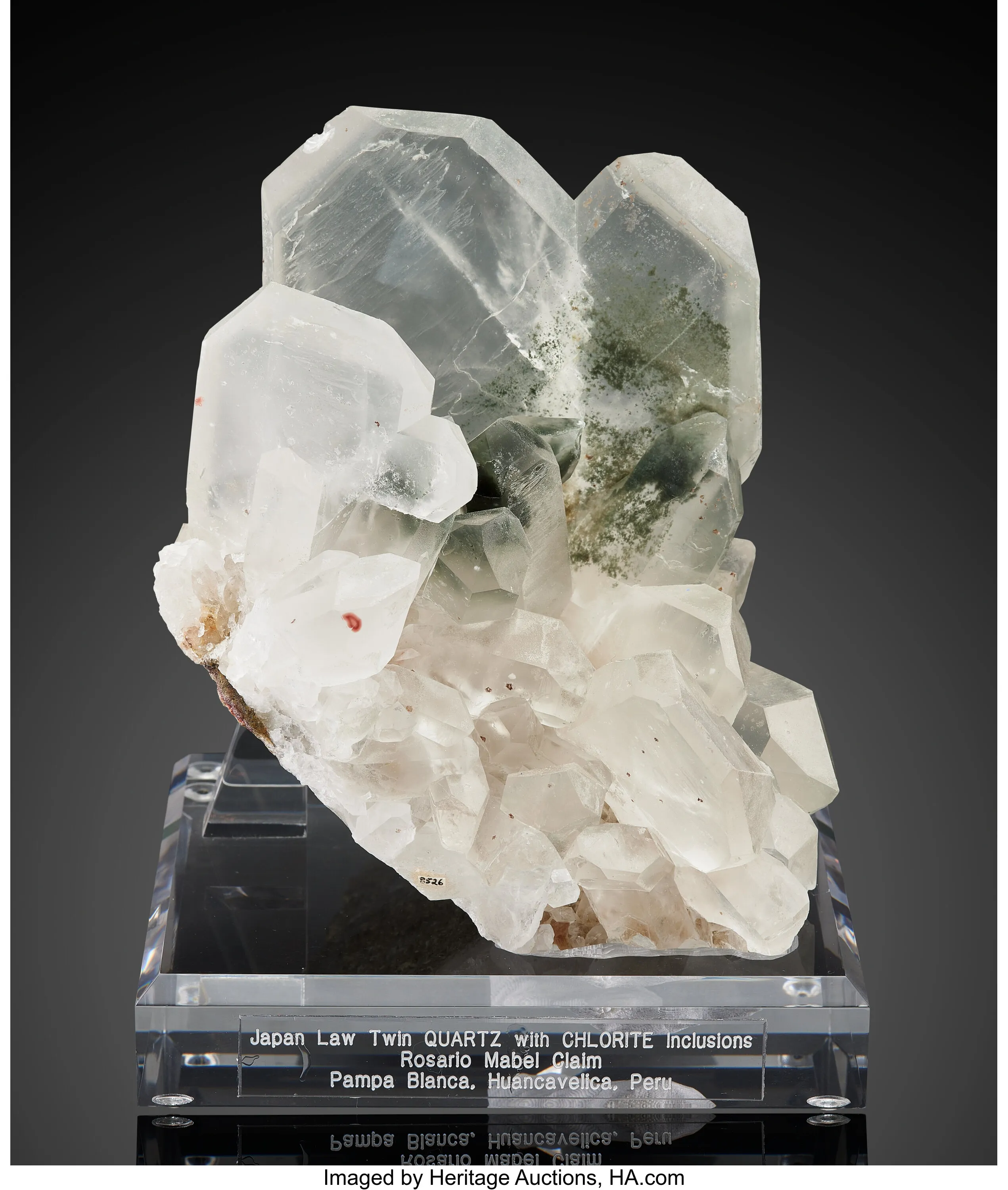 Quartz with Chlorite Inclusions (Japan Law Twin) - image 1