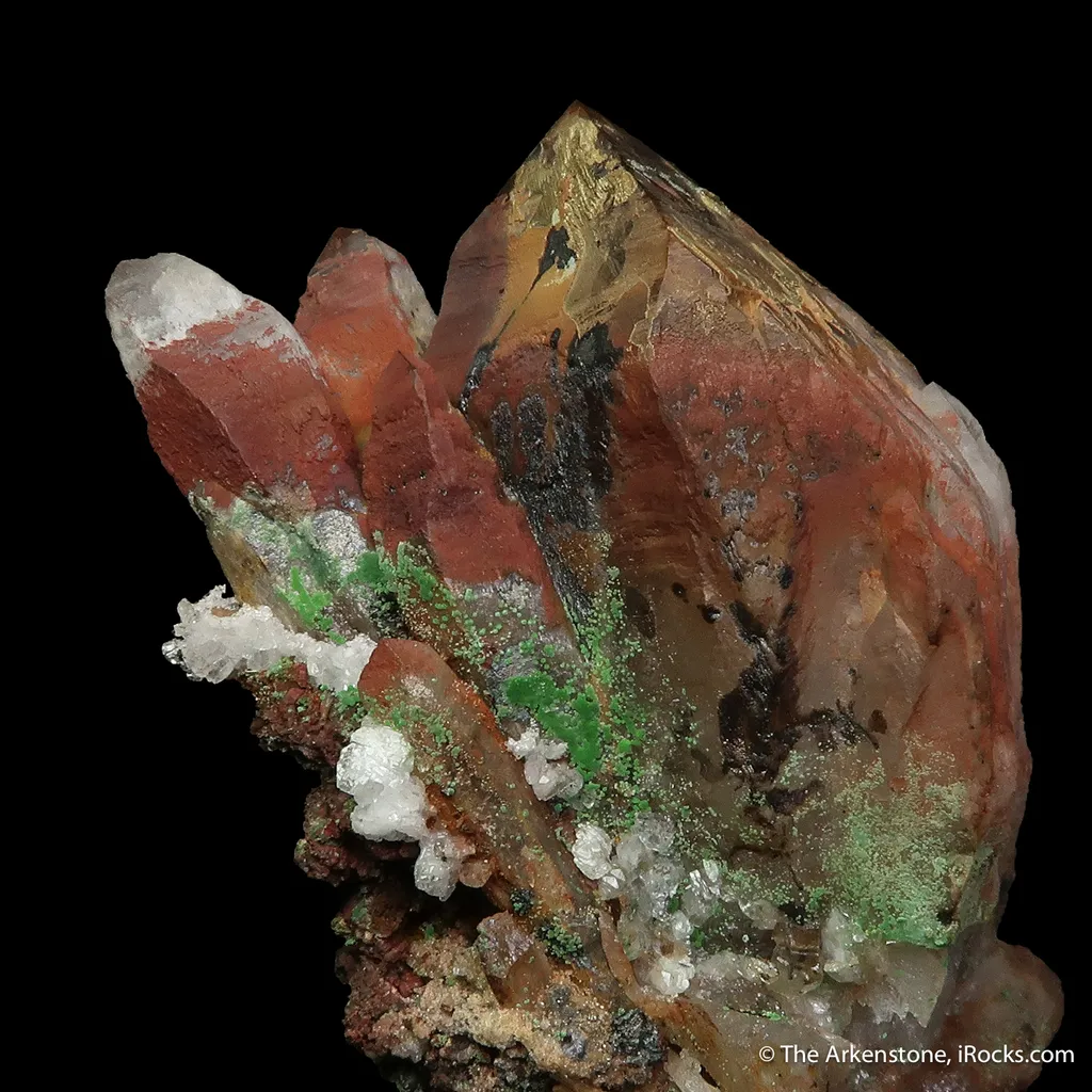 Quartz with Conichalcite, Calcite image