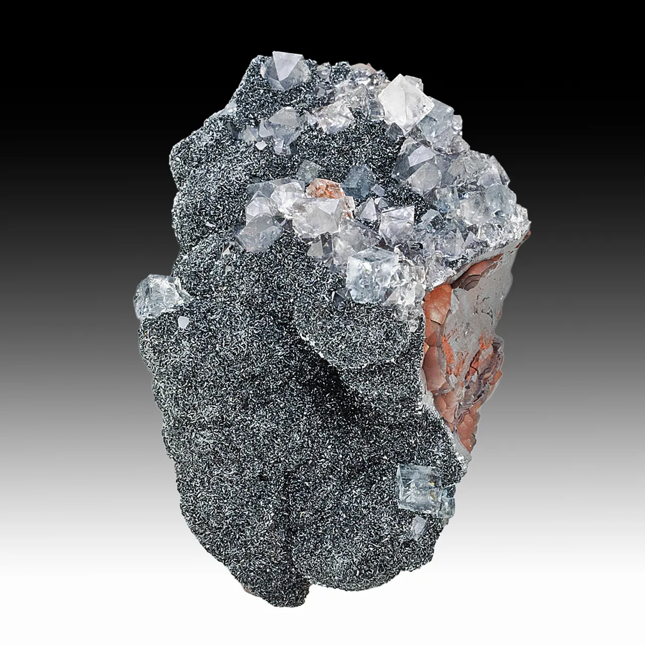 Quartz with Fluorite, Hematite - image 1
