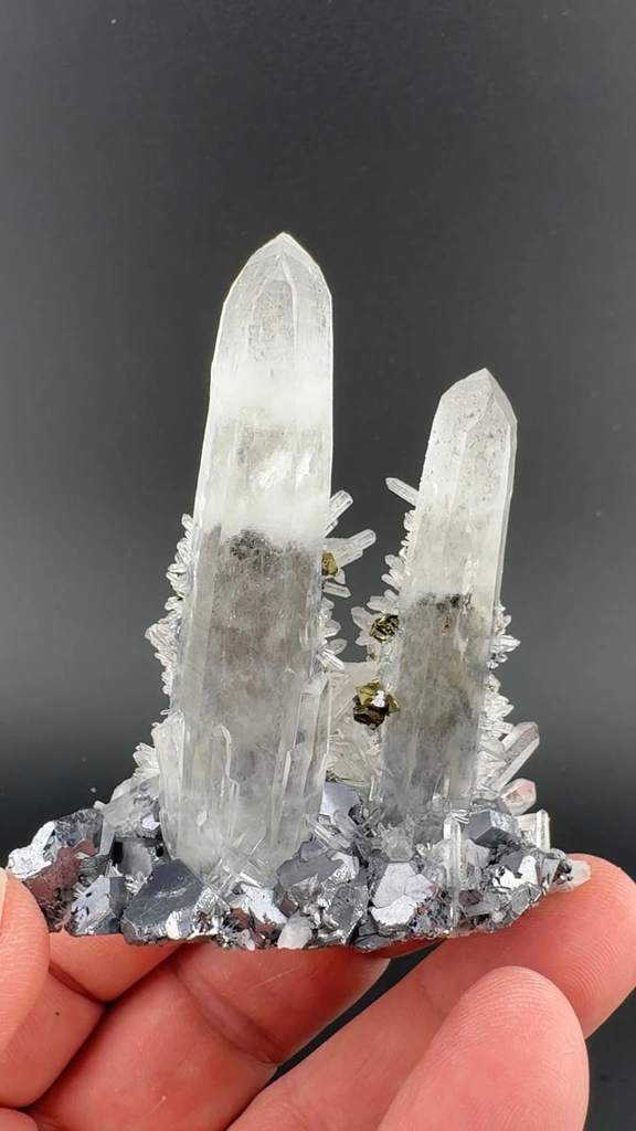 Quartz with Galena, Chalcopyrite - image 2