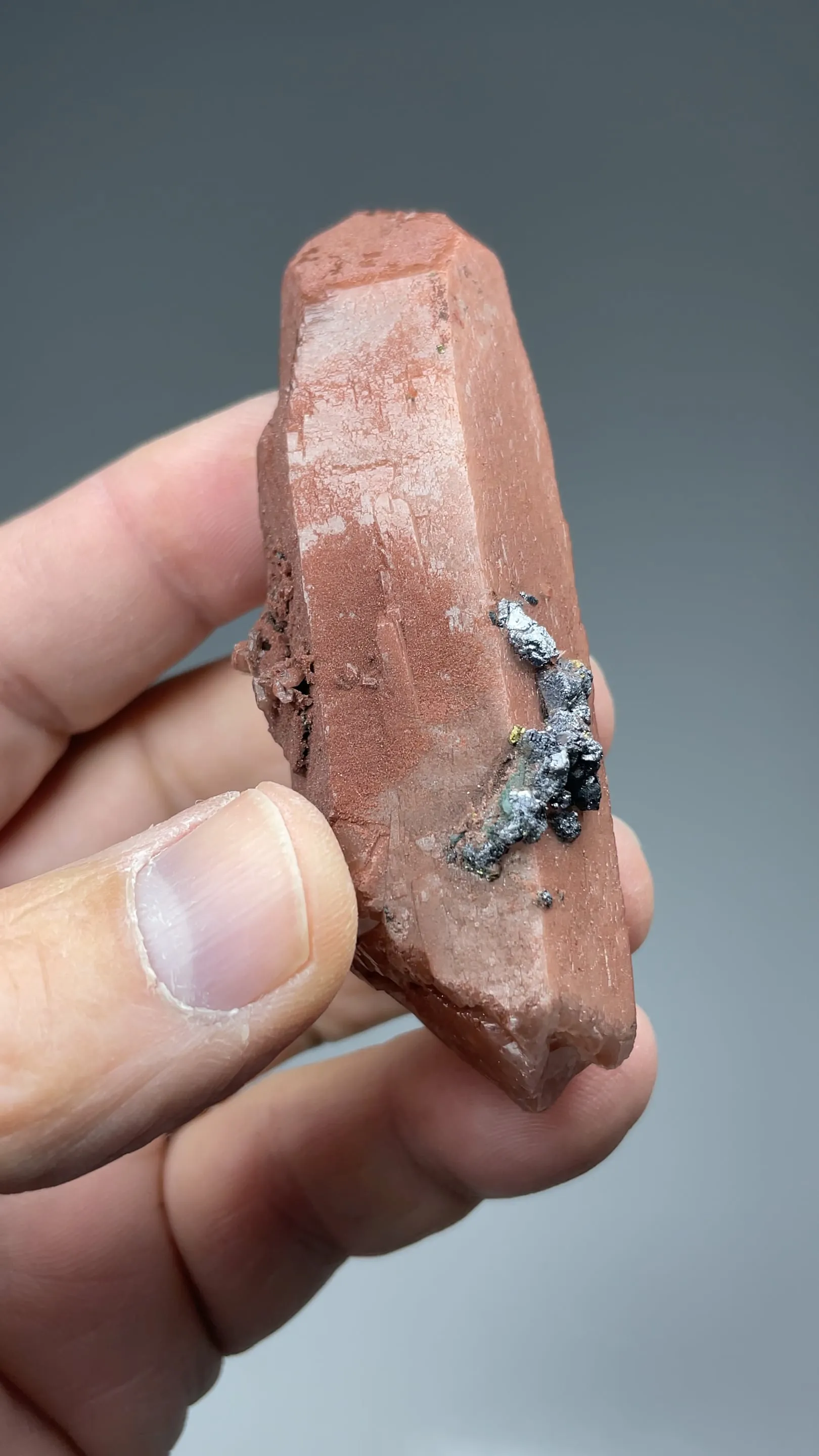 Quartz with Galena, Hematite - image 2