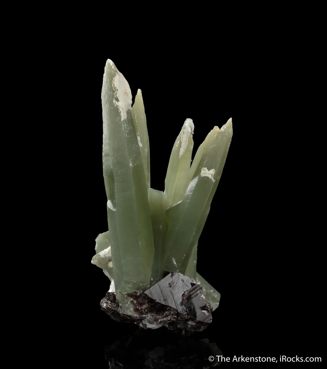 Quartz with Hedenbergite Inclusions on Axinite - image 1